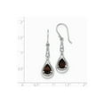 thumbnail image 2 of Sterling Silver Rhodium-plated With Cubic Zirconia and Garnet Shepherd Hook Earrings - Measures 40x1, 2 of 2