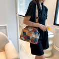 thumbnail image 1 of Bolso de hombro de cuero de PU para mujer Bolso bandolera de retazos Bolso vintage (colorido), 1 of 8