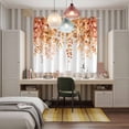 thumbnail image 5 of Orange Eucalyptus Leaves Kitchen Curtains 84 Inch Length, Spring Floral Summer Botanical Grommet Top Bedroom Living Room Curtains, Light Filtering Cafe Curtain Drapes 2 Panels Set 104''x84'', 5 of 9