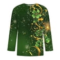 thumbnail image 3 of Camisetas de Navidad para Hombres Impresas Cuello Redondo 3/4 Manga Casual Blusa de Mezcla de Lino, 3 of 4
