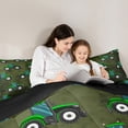 thumbnail image 4 of Feelyou Green Tractor Child Bedding Comforter Set 7 Pieces, Cartoon Vehicle Print Full Bedding Set, Rustic Excavator Reversible Fitted Sheet Flat Sheet, Super Cozy Room Decor, 4 of 7
