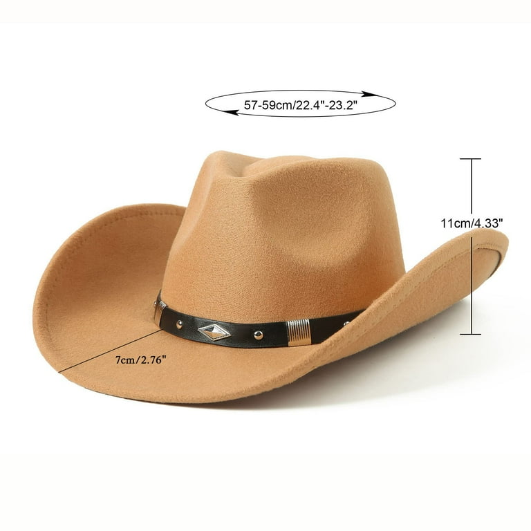 Panitay 4 Pcs Classic Western Cowboy Hat For Men Felt Wide