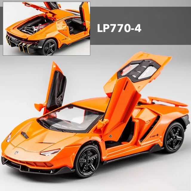 1:32 Lamborghini LP770 750 Alloy Sports Car Model Diecasts & Toy Vehicles Sound Light Super Racing Lifting Tail Pull Car Toy orange no box