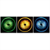 71 X 24 in. Electric Medusas 3-Panel Set Handmade Metal Wall Art
