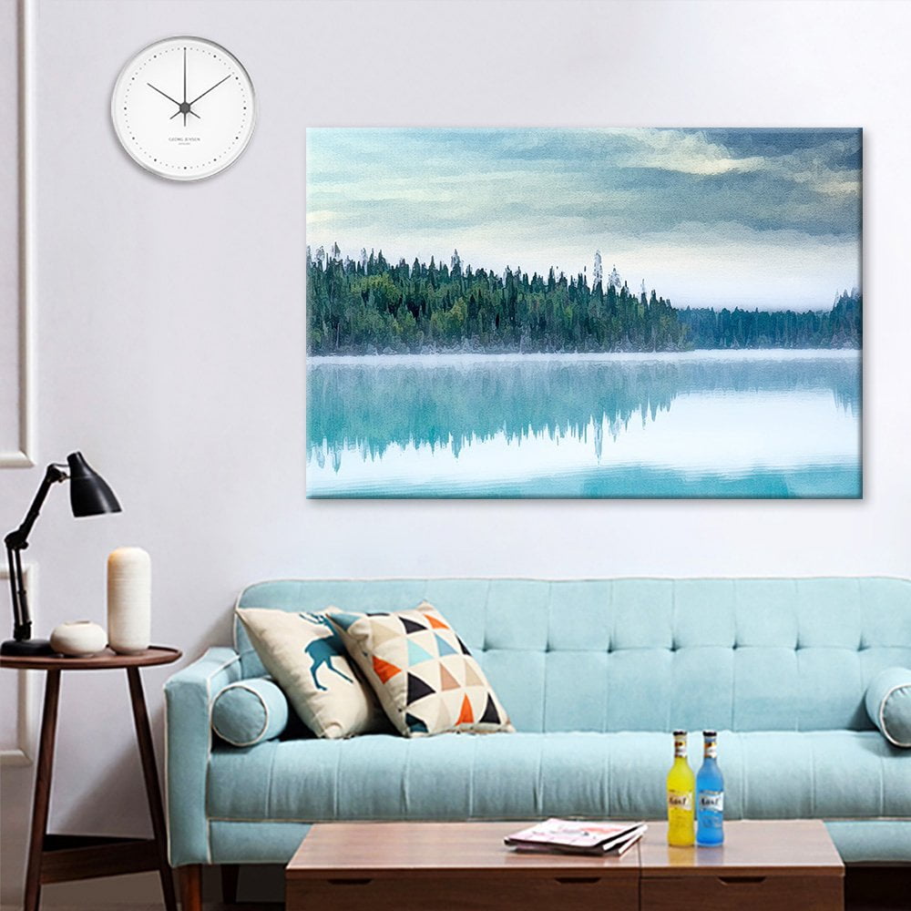 wall26 Canvas Wall Art Watercolor Painting Style Forest with