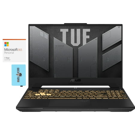 ASUS TUF F15 Gaming & Entertainment Laptop (Intel i7-12700H 14-Core, 15.6" 144Hz Full HD (1920x1080), NVIDIA RTX 3060, 32GB DDR5 4800MHz RAM, Win 11 Home) with Microsoft 365 Personal , Hub
