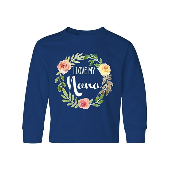 Inktastic I Love my Nana- flower circle Long Sleeve Youth T-Shirt