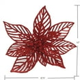 thumbnail image 3 of Holiday Time Branche de Poinsettia à Paillettes Rouge 9", 3 of 4