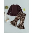 thumbnail image 4 of Wassery Kids Girls Thanksgiving Outfits Set Long Sleeve Turkey Print Sweatshirt Leopard Print Flare Pants 1T 2T 3T 4T 5T 6T Toddler 2Pcs Fall Winter Clothes, 4 of 8