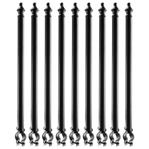 VEVOR Chain Link Fence Extensions, 9 packs 27.4" Extension Height, Galvanized Post Extender for 1.3" to 1.5" Top of Fence, U Bracket, Barbed Wire Extend Arm for Privacy, Prevent Dogs Jumping Out