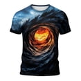 thumbnail image 4 of Camisetas de Verano para Hombres Camiseta de Cuello Redondo de Manga Corta Impresa Casual de Verano de los Hombres, Blusa de Uso Diario Elegante, 4 of 5
