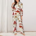 thumbnail image 2 of Haiem Cartoon Mushrooms Pattern Women’s Long-sleeve Sleepwear,Sleepwear Set,2-piece Loungewear Set,Soft PJs Comfy Nightwear with Pockets-X-Large, 2 of 7