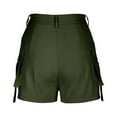 thumbnail image 5 of IROINNID Shorts for Women Straight Barrel High Waist Solid Pocket Work Shorts,Olive Green, 5 of 6