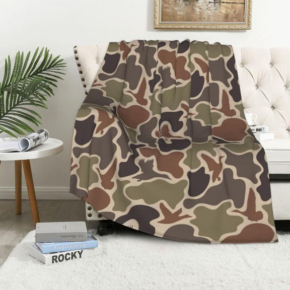 Vintage Duck  Blanket Retro Hunting Style  Throw for hunters outdoor Car Travel Home Gift for Men Women Adults