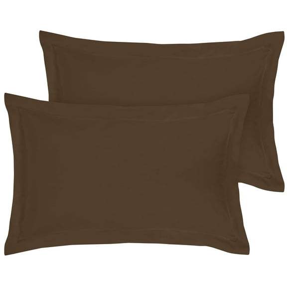 ROYALE LINENS Pillow Shams 2 Pack Euro Size 26x26 Inch - Brushed 1800 Microfiber - Bed Pillow Shams, Wrinkle Resistant Super Soft and Cozy - Back Overlap Closure - Oxford Pillowcase (Euro, Chocolate)