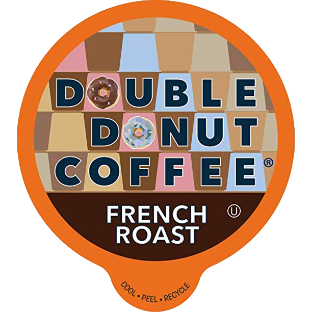 Double Donut French Roast Coffee Pods 24 Count For Keurig K Cups 
