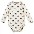 thumbnail image 4 of Touched by Nature Baby Boy Organic Cotton Long-Sleeve Bodysuits 5pk, Moose, 12-18 Months, 4 of 6