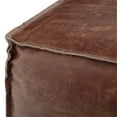 thumbnail image 4 of Sheffield Boho Square Pouf in Brown Genuine Leather, 4 of 9