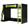 thumbnail image 6 of Harper & Bright Designs Twin Size Gaming Loft Bed with Desk & RGB Lights, Twin Wood Loft Bed Frame with Storage Shelves & Charging Station, Green, 6 of 18