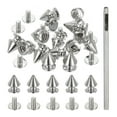 thumbnail image 1 of 12mm Studs for Clothing, 24 Sets Spikes for Clothes Studs and Spikes Leather Rivets Metal Cone Punk Spikes Screw Posts for Leather Jacket, Silver Tone, 1 of 6