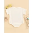thumbnail image 4 of Bagilaanoe Newborn Baby Boy Summer Rompers Letter Embroidery Short Sleeve Bodysuits 3M 6M 12M 18M Infant Casual One Piece Short Jumpsuit, 4 of 7