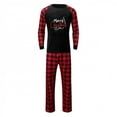 thumbnail image 5 of Kaemgyyd Family Christmas Pjs Matching Sets Long Sleeve Crew Neck Top and Plaid Bottom Trendy Sleepwear Loungewear 2 Piece Outfit, 5 of 6