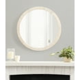 thumbnail image 3 of Kate and Laurel Rahfy Boho Round Rattan Mirror, 28 Inch Diameter, White, Decorative Circle Mirror with Wrapped Authentic Rattan Frame for Vanity Bathroom Mirror, 3 of 10