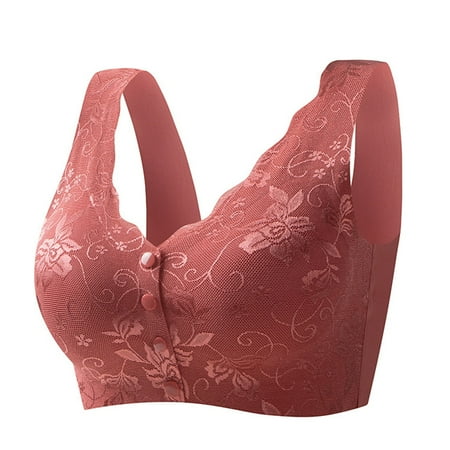 Audhol Seamless Bra Women s Seamless Nursing Bra for Pregnant Women Front Buckle Lace No Ring Bra Cup Convenient for Breastfeeding During Pregnancy Front Closure Bras for Women orange 3XL