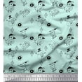 thumbnail image 1 of Soimoi Green Cotton Voile Fabric Heart & Birds Cartoon Decor Fabric Printed Yard 56 Inch Wide, 1 of 3
