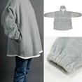 thumbnail image 3 of Mainstays Wearable Sherpa Hoodie Throw Blanket, One Size 35" x 33", Gray, 3 of 7