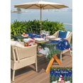 thumbnail image 4 of Outdoor Tablecloth with Umbrella Hole and Zipper, Navy Blue Christmas Rectangle Table Cloth 60x120 Inch Waterproof Tablecloth, Xmas Tree Ball Snowflake Winter Gifts Picnic Table Cover for Patio, 4 of 7
