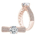 thumbnail image 2 of AFFY (0.45 Cttw) Round White Natural Diamond Semi Mount Engagement Ring In 14k Solid Rose Gold (I-J Color, I2-I3 Clarity) Ring Size-9.5, 2 of 3