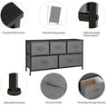 thumbnail image 3 of SLSRFD 5 Drawer Dresser for Bedroom Fabric Chest of Drawers for Closet Wide Clothes Storage Organizer with Heavy Duty Steel Frame and Wood Top, Grey, 3 of 8