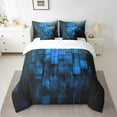 thumbnail image 2 of Erosebridal Black Blue Abstract Bedding Full Size, Contemporary Square Checkered Comforter Sets with Sheets Microfiber 7 Pieces, 2 of 5