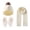 White, variant on dazeni Kids Winter Warm Hat Gloves Scarf Set Cable Knit Hats Beanie with Pom Mittens for Boys Girls Black 3-12 Years