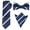 Blue Gray Stripe, variant on INSPIRE CHIC Men's Stripes Tie Set Self-Tied Necktie Pre-Tied Bow Ties Pocket Square Sets for Formal Blue Gray Stripe