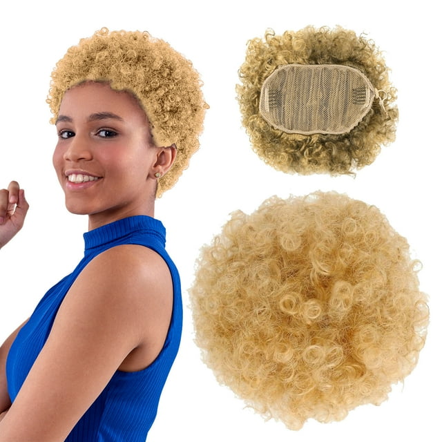 Wig African Drawstring Ponytail, Premium Synthetic Curly Natural Drawstring Ponytail, wig for Women