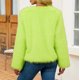thumbnail image 5 of Chaqueta de abrigo cálida para mujer, de invierno, lisa, con cuello redondo, 5 of 9