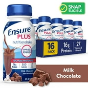Ensure Plus Meal Replacement Nutrition Shake, Milk Chocolate, 8 fl oz, 16 Count