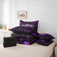 thumbnail image 4 of Erosebridal Purple Racing Car Bedding Sets Full Size, Neon Geometric Comforter Sets with Sheets, Speed Sports Decor, Reversible 7pcs, 4 of 5