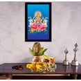 thumbnail image 3 of IBA Indianbeautifulart Indian Goddess Lakshmi On Lotus Showering Money Picture Frame Religious Poster For Wealth & Prosperity Home Decor Ready To Hang Black Wooden Frame, 3 of 7