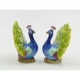 thumbnail image 3 of Hand Painted Ceramic Blue Peacock Salt and Pepper Shakers 3x2.25x3.38, 3 of 5