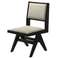 thumbnail image 6 of Modern 5-Piece Black Dining Set with Rubberwood Table and Upholstered Chairs for Contemporary Dining Room, 6 of 7