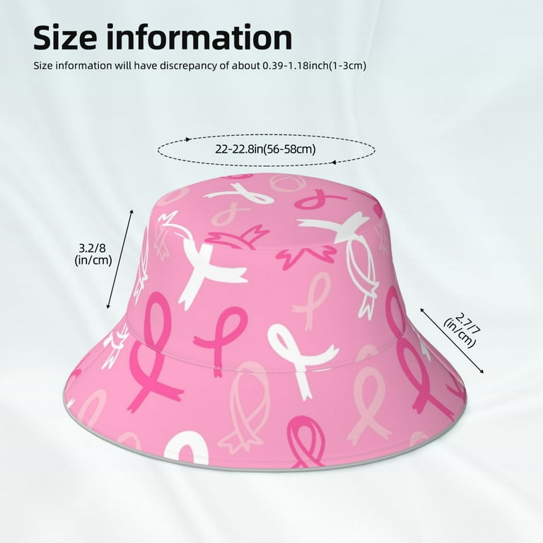 Balery Breast Cancer Awareness Unisex Cotton Bucket Hat, UPF 50+
