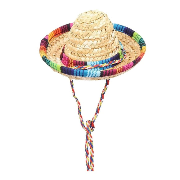 GDREDA Beach Hats Male And Women Style Mexican Straw Hat Ethnic Style Summer Straw Craft Large Sun Hat Khaki,One Size
