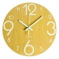 thumbnail image 1 of Luminous Wooden Wall Clock Wooden Silent Clock Luminous Fluorescent Clock, 1 of 5