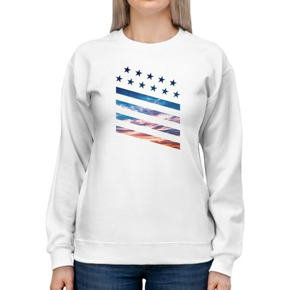 Usa Cool Flag Sweatshirt Women -GoatDeals Designs, Female Large