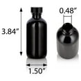 thumbnail image 1 of Black Glass Luxury Boston Round Bottle with Black Phenolic Cap (12 Pack), 1 of 6
