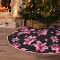 thumbnail image 4 of Salouo Lilies Flowers Christmas Tree Skirt 30" Farmhouse Christmas Decorations Snowman Xmas Tree Skirt Tree Mat for Holiday Party Decor, 4 of 8