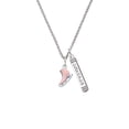 thumbnail image 2 of Delight Jewelry Silvertone 3-D Pink Ice Skate Silvertone Courage Strength Wisdom Honesty Bar Charm Necklace, 23", 2 of 4